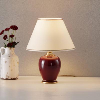 Lampe &agrave; poser Bordeaux hauteur 34cm diam&egrave;tre 25cm