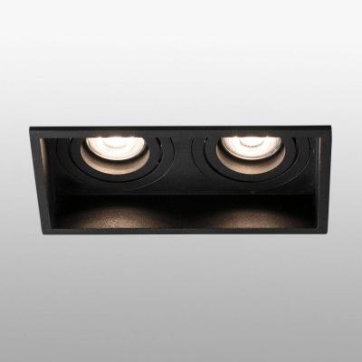 Faro Barcelona 40127 - HYDE Lampe encastrable noir carr&eacute; orientable 2L