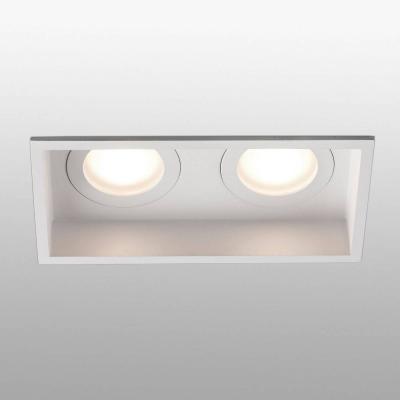 Faro Hyde - Downlight encastr&eacute; carr&eacute; blanc 2 lumi&egrave;res IP44, GU10