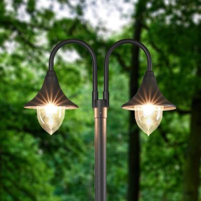 Lampadaire ext&eacute;rieur 'Madea' en aluminium - gris graphite, transparent