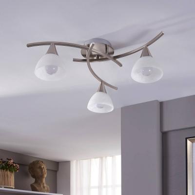 Lindby Della - plafonnier nickel mat, &agrave; 3 lampes