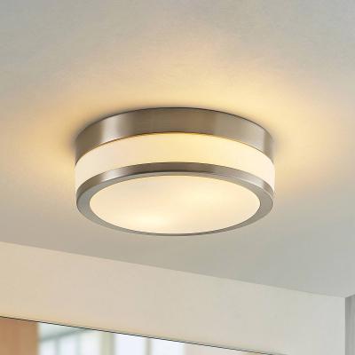 Lindby Flavi plafonnier salle bain, &Oslash; 28&nbsp;cm nickel