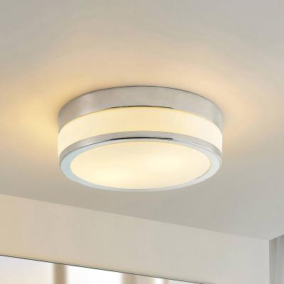 Lindby Flavi plafonnier salle de bain 28&nbsp;cm chrom&eacute;