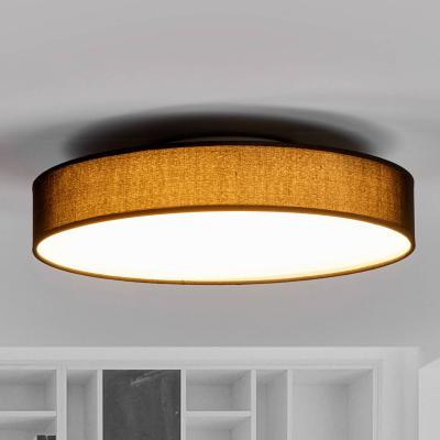 Lindby Plafonnier en tissu LED Saira, 40&nbsp;cm, noir