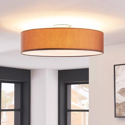 Sebatin Plafonnier&Oslash;50 Brown/White/Nickel - Lindby