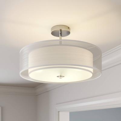 Lindby Plafonnier Pikka avec abat-jour blanc