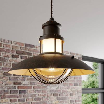 Lindby Suspension rustique Louisanne en brun