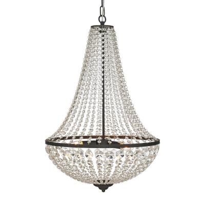 Lustre suspension en cristal GR&Auml;NS&Ouml; Noir 3 ampoules