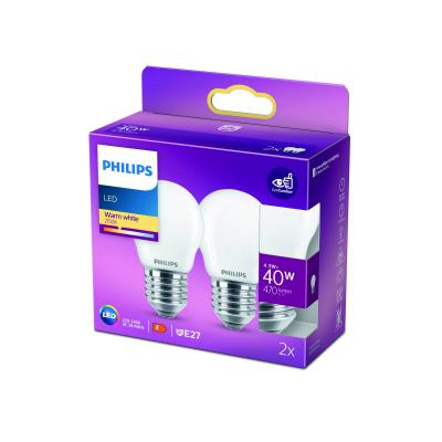 Philips ampoule LED E27 P45 4,3&nbsp;W 2&nbsp;700&nbsp;K opale x2