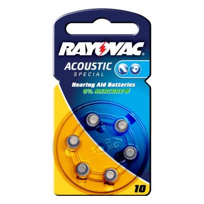 Rayovac Acoustic Special 10 6 Pieces Batteries Argent&eacute;