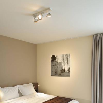 Asto 3 appliques et plafonnier, alu bross&eacute;, 3x GU10 max. 75W - Blanc