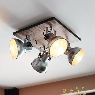 EGLO Plafonnier Barnstaple au look industriel 4 lampes