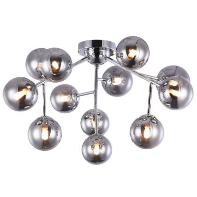 Maytoni Plafonnier Dallas &agrave; 12 billes de verre, chrom&eacute;