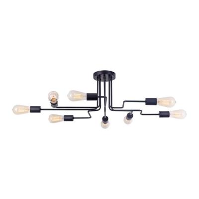 Lustre avec 8 spots en m&eacute;tal noir Gilbert - Maytoni