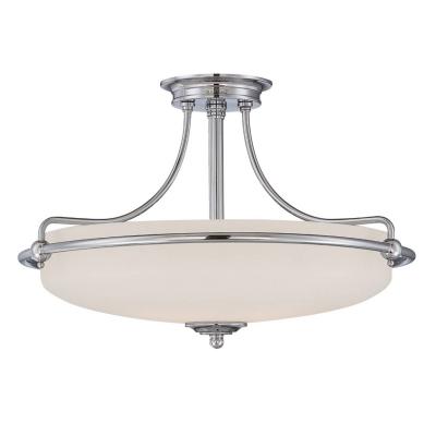 Plafonnier griffin 4x100w argent