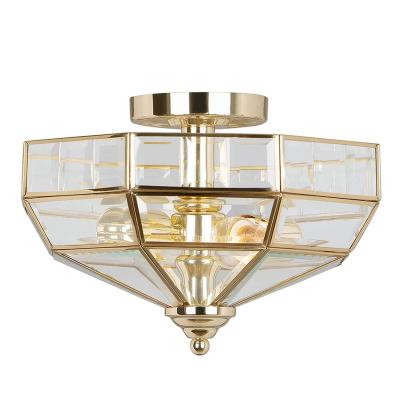 Plafonnier old park 2x60w laiton poli