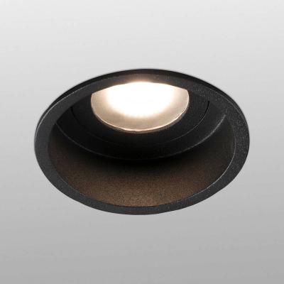 FARO BARCELONA Spot encastr&eacute; Hyde 1 lampe cadre rond IP44 noir