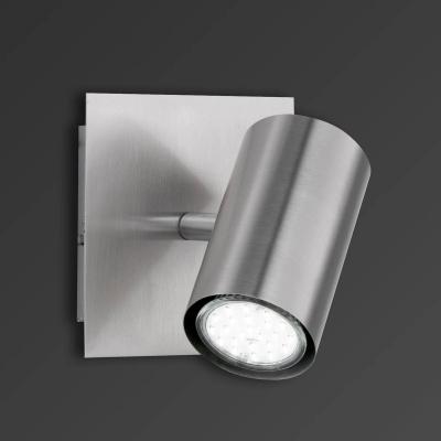 Spot mural Dora avec spot orientable - nickel mat