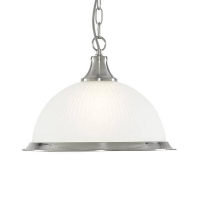 Searchlight Suspension American Diner argent&eacute;e satin&eacute;e 1 lampe
