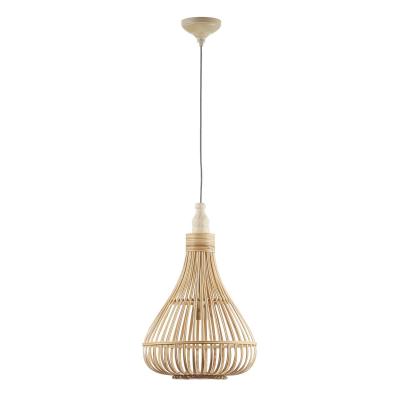 EGLO Suspension Amsfield en bambou, forme de poire