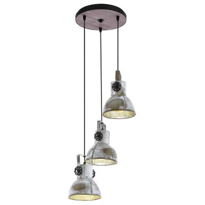Eglo lampe suspendue barnstaple 3 lampes patine marron et noir 27 cm