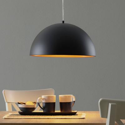 Fabas luce dingle dome suspension plafonniers noir / verre dor&eacute;, e27