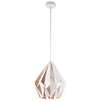 Suspension Vintage carlton 1 &oslash; 31cm dimmable en blanc, or rose