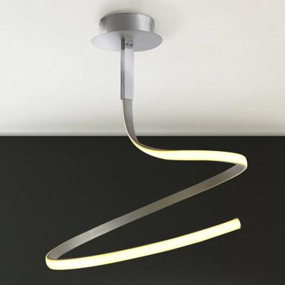 Semi Plafonnier Nur 30W LED 3000K, 2400lm, argent/acrylique givr&eacute;/chrome poli