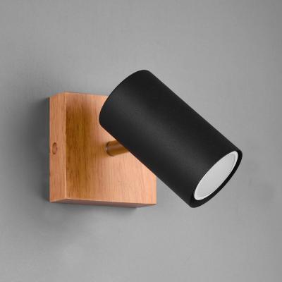 Spot marley noir et bois 1xgu10 trio lighting