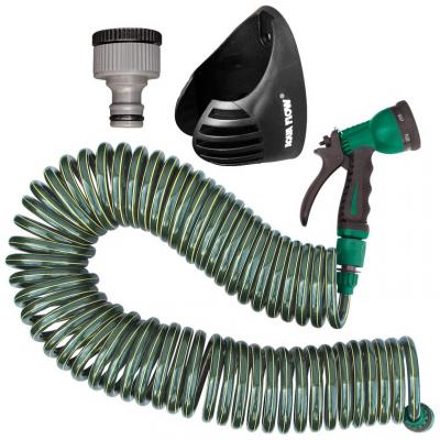AQUA FLOW Pistolet serpentin vert 15 m + support