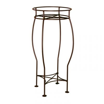 Sellette ronde fer vieilli H. 60 pour pot 26 cm - Acier &eacute;poxy