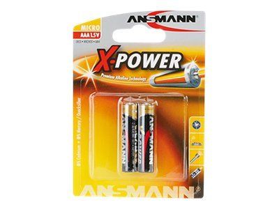 Piles alcalines "X-Power", Micro AAA, 2 piles ANSMANN