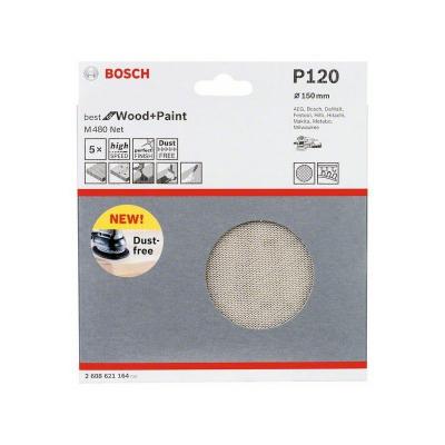 Bosch 2608621164 Feuille abrasive M480 150mm 120 5 pcs, Beige