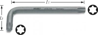 Hazet 2115-T25 Cl&eacute; m&acirc;le coud&eacute;e torx int&eacute;rieur Taille T&thinsp;25