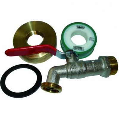 Kit adaptateur de cuve 1000L avec robinet m&eacute;tal 1/4 de tour Boutt&eacute;
