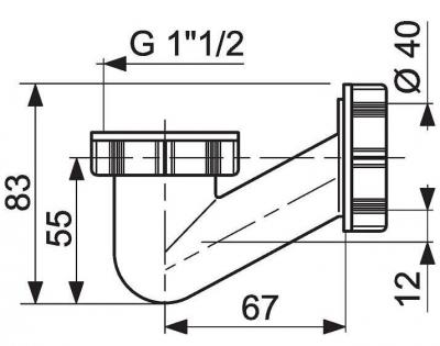 Siphon en v pour baignoire - sp&eacute;cial gain de place - wirquin