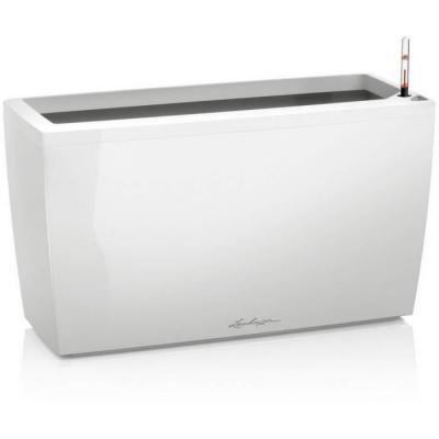Pot de fleur LECHUZA Cararo Premium - kit complet, blanc brillant 