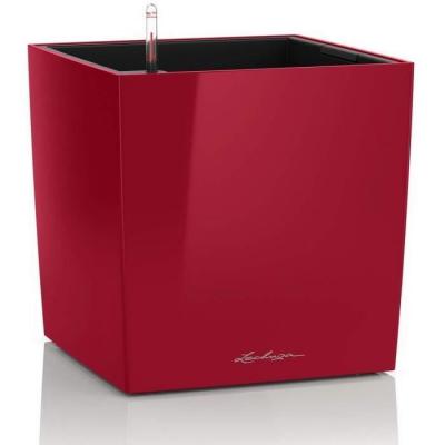 Pot de fleur LECHUZA Cube Premium 40 - kit complet, rouge scarlet brillant 