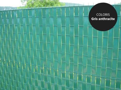 Lani&egrave;re PVC pour palissade largeur 50 mm x 60 m +100 clips - Vert Fonc&eacute; -