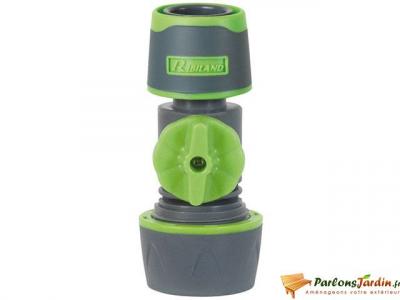 Raccord rapide universel avec robinet arret bi mati&egrave;re