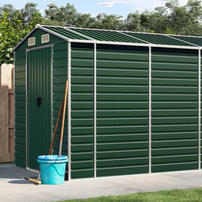 Vidaxl Abri De Jardin Vert 191x810x198 Cm Acier Galvanis&eacute;