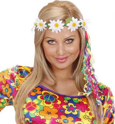 Couronne de fleurs adulte ann&eacute;es 60 / hippie