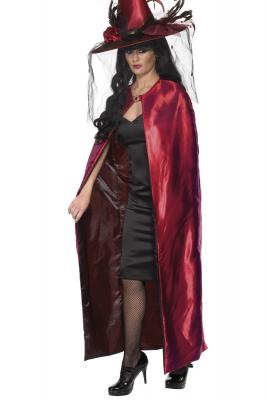 Smiffys Cape r&eacute;versible, Rouge & Noir, Deluxe