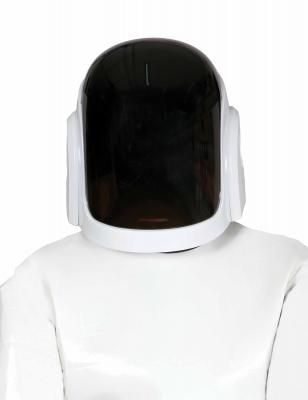 CASQUE RIGIDE VISI&Egrave;RE TEINT&Eacute;E DISQUE-JOCKEY ADULTE  Blanc