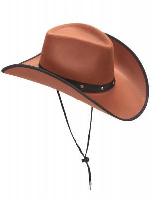 Chapeau cowboy marron adulte - 232518 (Taille Unique)