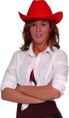 Boland 04075 Chapeau de cowboy pour adulte Rouge Taille unique