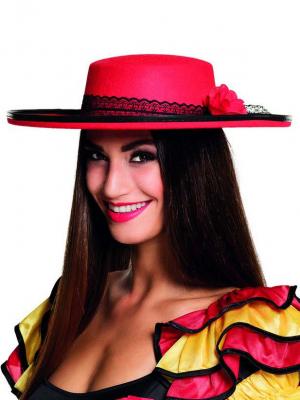 Chapeau danseuse espagnole rouge femme