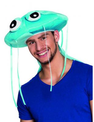 Chapeau m&eacute;duse bleue en peluche adulte