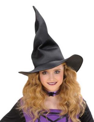 Chapeau noir de sorci&egrave;re pliable pour enfant