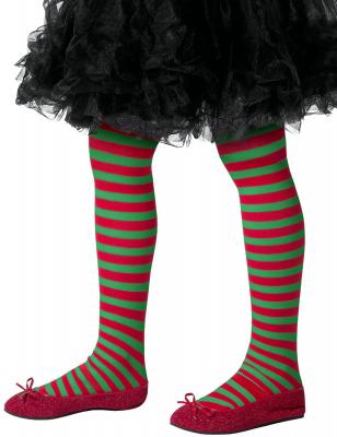 Collants Ray&eacute;s Verts Et Rouge Enfant Taille Unique